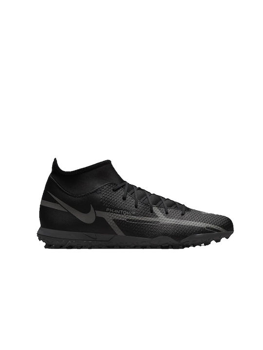 Nike Phantom Gt2 Club DF TF Ψηλά Ποδοσφαιρικά Παπούτσια με Σχάρα Μαύρα
