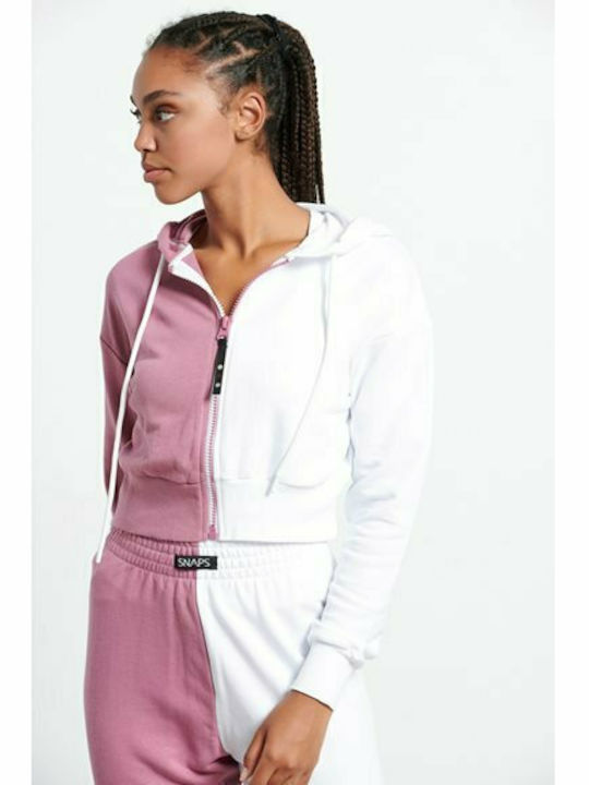 BodyTalk Women's Cropped Hooded Cardigan Pink