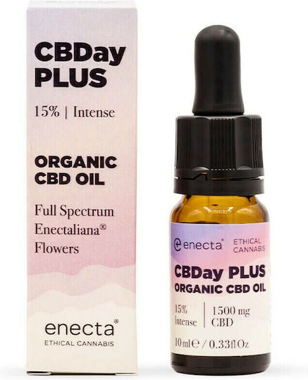 Enecta CBDay Plus Full Spectrum Intense Έλαιο Κάνναβης σε Σταγόνες 1500mg με 15% CBD 10ml