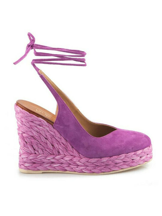 Women's Suede Platform Espadrilles Purple Total