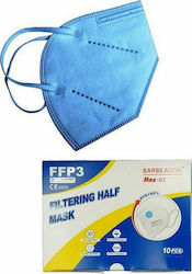 Max Barbeador Max-03 Disposable Protective Mask FFP3 Light Blue 10pcs