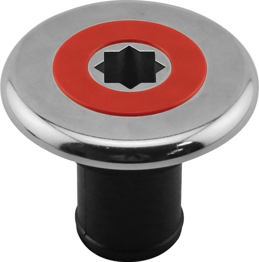 Lalizas Boat Cap INOX Deck Filler Ø38mm with Red Cap for Fuel with Black Base Red