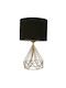 ArteLibre Bie Metal Table Lamp for Socket E27 with Black Shade and Gold Base