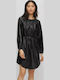 Rochie Mini De Seară Din Piele Neagră