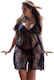 Perfect4u Sexy Babydoll Set with Lace Nightgown with Thong Black