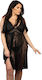 Perfect4u Σετ Sexy Babydoll Νυχτικό με String Μαύρο