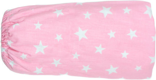 Baby Star Fitted Sheet Star Pink 115x185cm