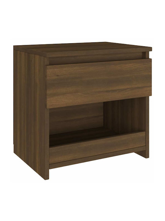 Wooden Bedside Table Brown Oak 40x30x39cm