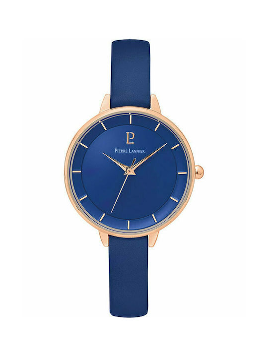 Pierre Lannier Asteroide Watch with Blue Leather Strap