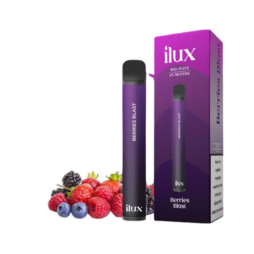 ilux Електронна Цигара за Еднократна Употреба 900 Вдишвания Berries Blast 2мл 20мг Лилав 1бр