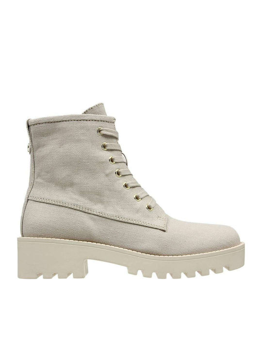 Damen Knöchelstiefel Beige