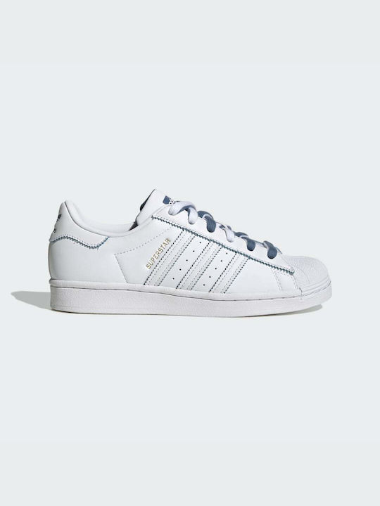 Adidas Superstar Γυναικεία Sneakers Cloud White / Altered Blue / Gold Metallic