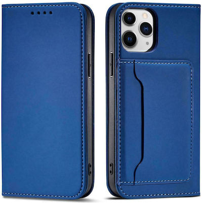 Hurtel Magnet Card Synthetic Leather Wallet Blue (iPhone 12 / 12 Pro)