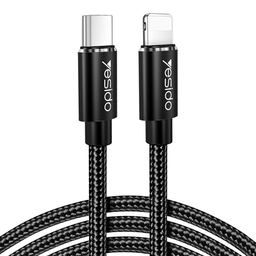 Yesido USB 2.0 Cable USBC male Lightning Μαύρο 1.2m (CA56) Skroutz.gr