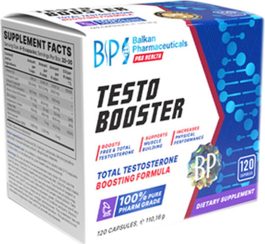 Balkan Pharmaceuticals Testo Booster Συμπλήρωμα για την Ενίσχυση της Τεστοστερόνης 120 μαλακές κάψουλες