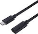 Unitek USB 3.2 Video Cable USB-C male - USB-C female 100W PD Μαύρο 1m C14086BK-1M