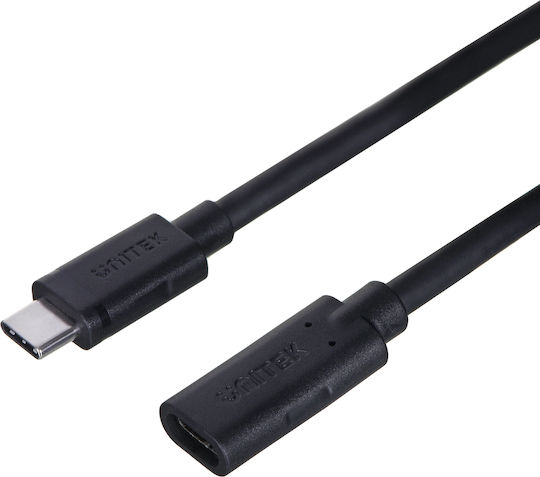 Unitek USB 3.2 Video Cable USB-C Male - USB-C Female 100W PD Black 1.5m C14086BK-1.5M