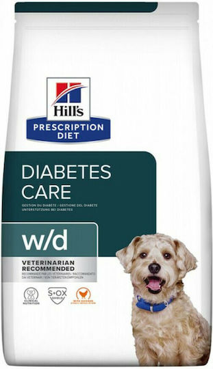 Hill's Prescription Diet W/d Diabetes Management 4kg Hrană Uscată Dietetic pentru Câini Adulţi cu Pui