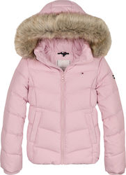 Tommy Hilfiger Kids Quilted Jacket short Hooded Pink