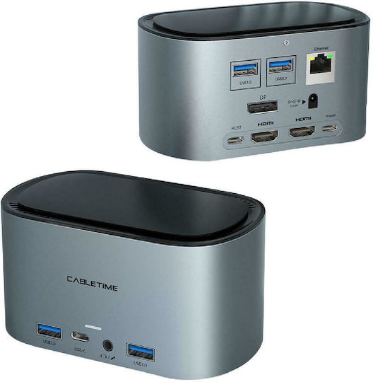 Cabletime CB11G Hard Drive Docking Station SATA M.2 (2280)" with Connection USB 3.0 / USB-C (CT-DOCK131-AG2)
