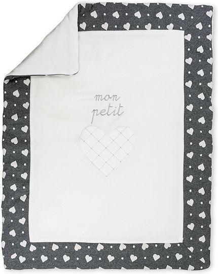 Ellepi Blanket Nursery Swaddling Blankets Hearts Gray 80x95cm