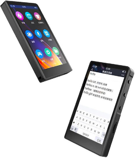 Ruizu Η9 MP3 Player (16GB) με IPS Οθόνη Αφής 3.8" Μαύρο