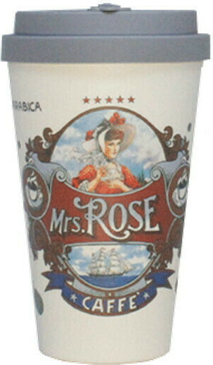 Mrs Rose Eco Bamboo Mug With Lid Gray 400ml