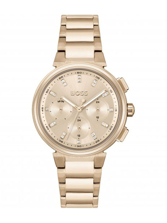 Boss One Women's Watch with Pink Gold Metal Bracelet