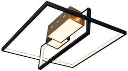 Inlight Μοντέρνα Μεταλλική Πλαφονιέρα Οροφής με Ενσωματωμένο LED σε Χρυσό χρώμα 50cm
