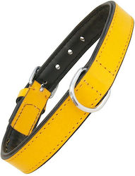 Gloriapets Soft Padded Leather Dog Collar in Yellow Color 15mm x 30cm