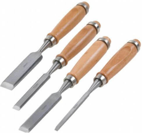 KWB Daltă cu Skewed Lamă Lățime 24mm cu Lemn Mâner Set 4buc