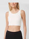 Guess Damen Sportliches Crop Top mit Trägern Beige