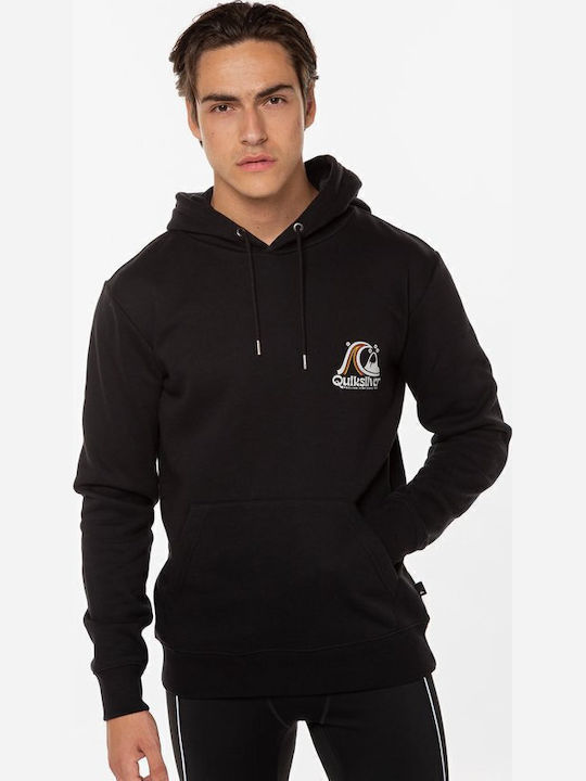 Quiksilver Rolling Circle Φούτερ με Κουκούλα Μαύρο
