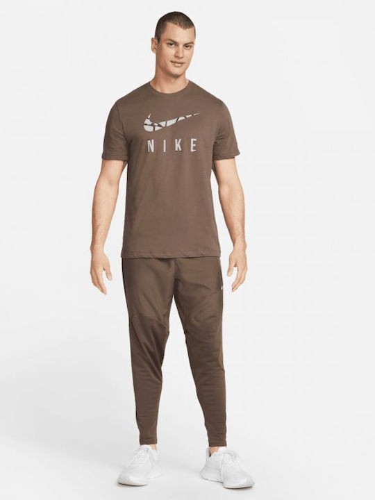 Nike Men's Sweatpants with Rubber Dri-Fit Brown