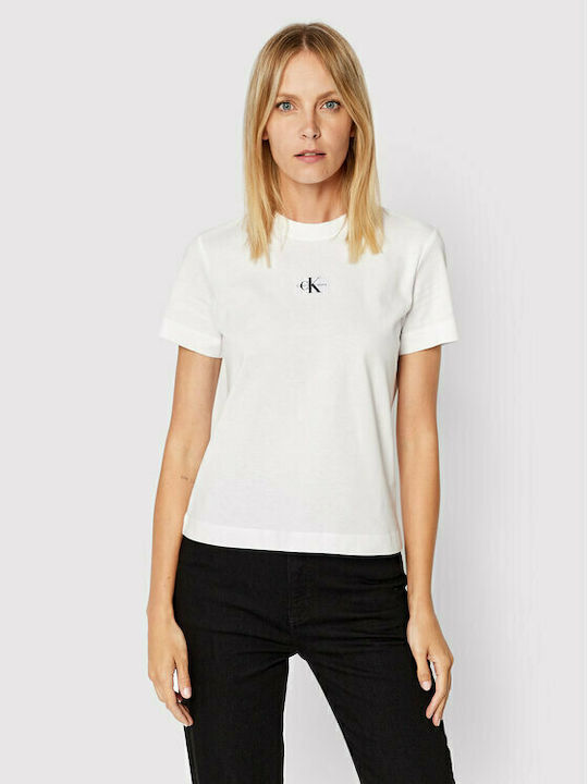 Short Sleeve Calvin Klein Blouse Bright Sport J20J219658-YAF White Women\'s