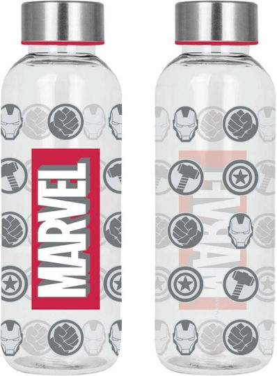 Cerda Marvel Kids Water Bottle Avengers Plastic with Screw-on Cap Non Spill 850ml