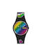 Swatch Go With The Bow Uhr Batterie mit Schwarz Kautschukarmband