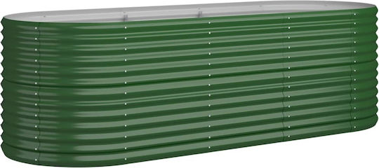 vidaXL Ζαρντινιέρα Μεταλλική Πράσινη 224x80x68εκ.