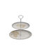 Inart Ceramic Dessert Tower Stand with 2 Tiers Medusa Yellow Ø26cm 2pcs