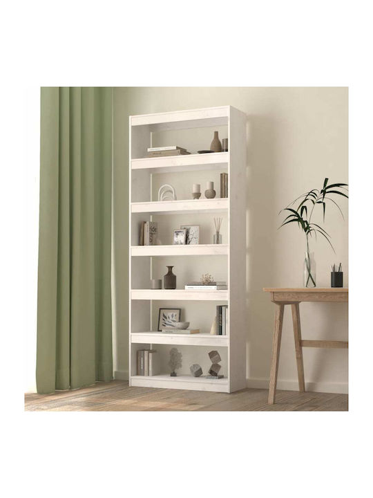 White Bookcase 80x30x199.5 cm