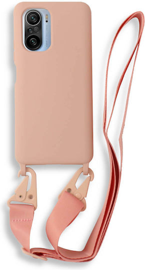 Bodycell Back Cover Silicon cu Curea roz deschis (Poco F3 / Mi 11i)