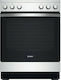 Indesit Herd 69Es mit Keramikkochfeldern B60cm. Inox