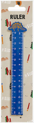 Ruler Wooden 15cm Dinosaur Roar Blue