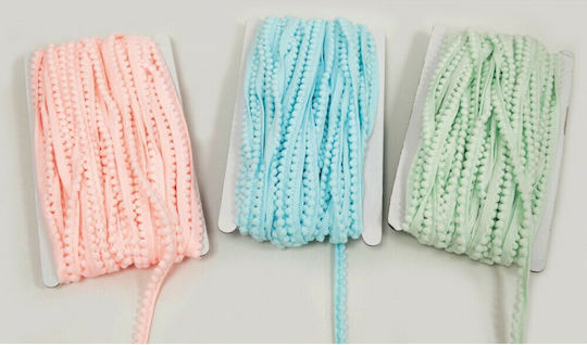 Faitakis Pack 0501287 Fabric for Wedding Favors Turquoise Braided Short Pom Pom Veraman 25Y 1pcs