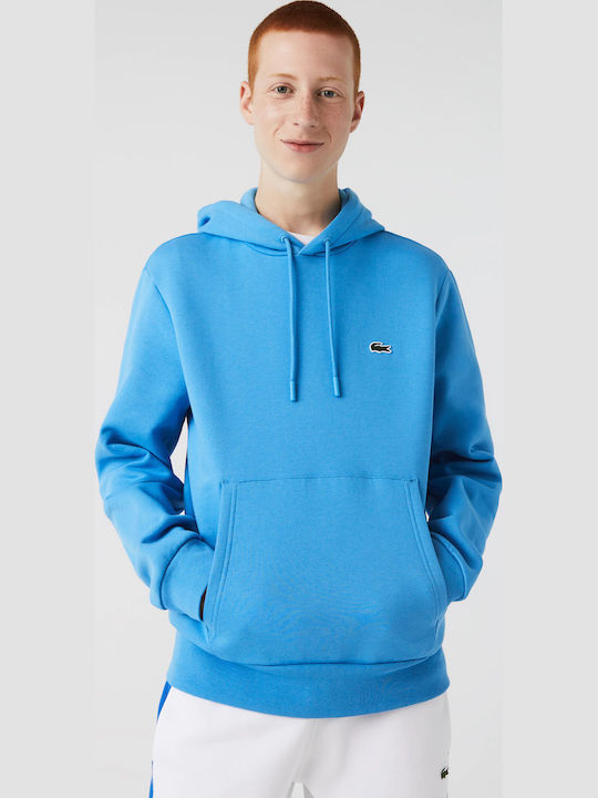 Lacoste Φούτερ με Κουκούλα Γαλάζιο