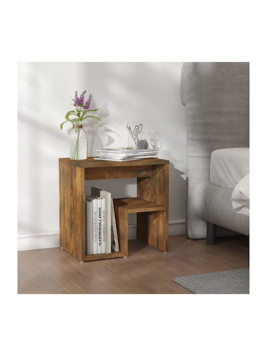 Wooden Bedside Table Smoked Oak 40x30x40cm