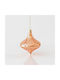 Set of 4 Glass Ball Ornaments Rose Gold 10cm with Spangly