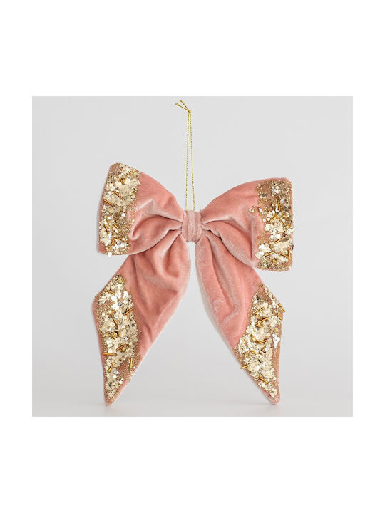 Hängender Bogen Ornament Rosa mit Glitzer 20x20cm