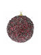 Glitter Hängendes Kugel Ornament Ornament Kunststoff Rot mit Glitzer 8cm Set 6Stück