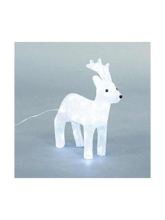 Eurolamp Illuminated Christmas Plastic Figure Reindeer White Height 35cm